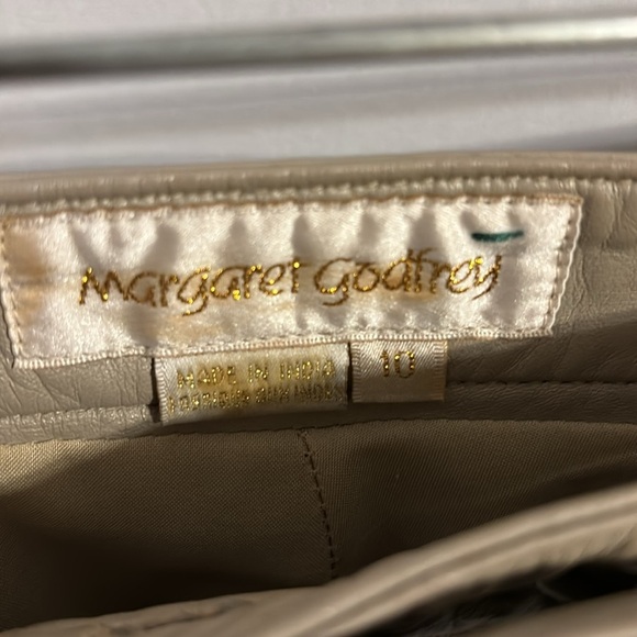 Vintage Margaret Godfrey Neutral Beige Leather Pants Size 10 - Picture 3 of 6